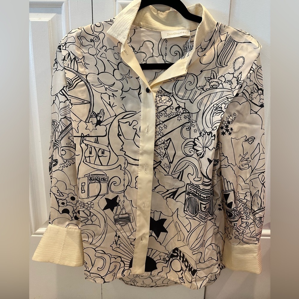 Zimmermann Concert Bow Tie Blouse size 0/US 4 NWT
